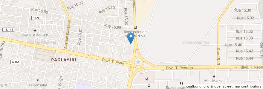 Mapa de ubicacion de Pharmacie Saint Julien en Буркина-Фасо, Центральная Область, Кадиого, Уагадугу.