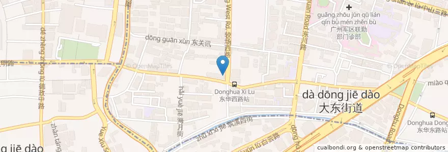 Mapa de ubicacion de 老刘家 en Китай, Гуандун, Гуанчжоу, 越秀区, 大东街道.