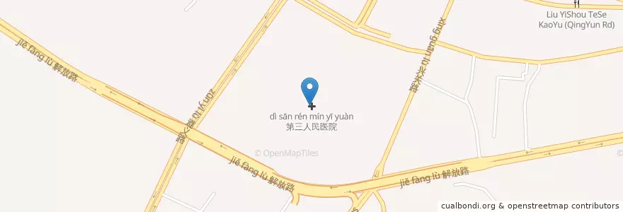 Mapa de ubicacion de 第三人民医院 en China, Guizhou, 贵阳市 / Guiyang, 南明区 / Nanming.