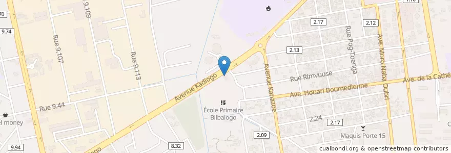 Mapa de ubicacion de Petofa en 布基纳法索, Centre, Kadiogo, 瓦加杜古.