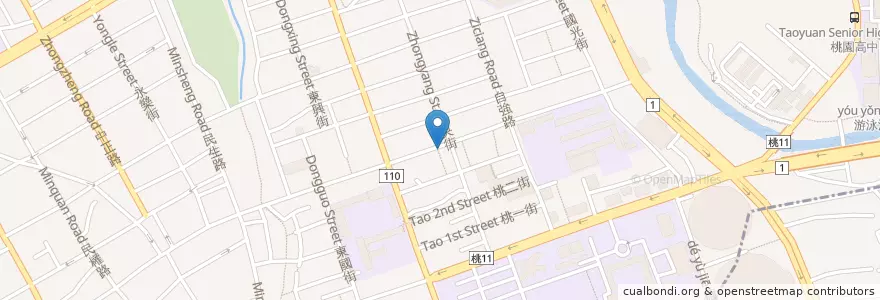 Mapa de ubicacion de 老家餡餅 en 타이완, 타오위안 시, 타오위안 구.
