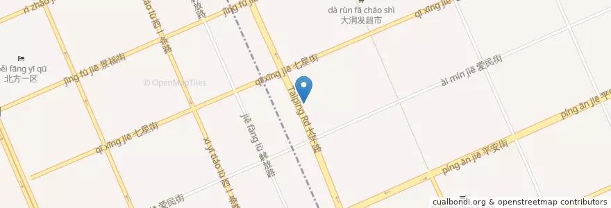 Mapa de ubicacion de 肯德基 en 中国, 黑龙江省, 牡丹江市, 东安区, 七星街道.