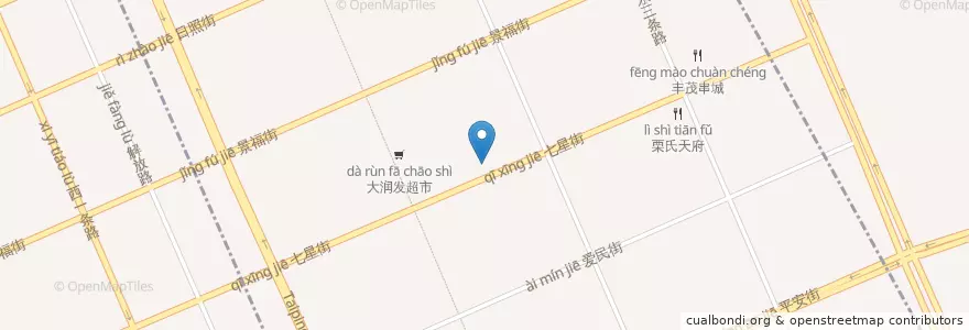 Mapa de ubicacion de 吴记酱骨 en 中国, 黒竜江省, 牡丹江市, 东安区, 七星街道.