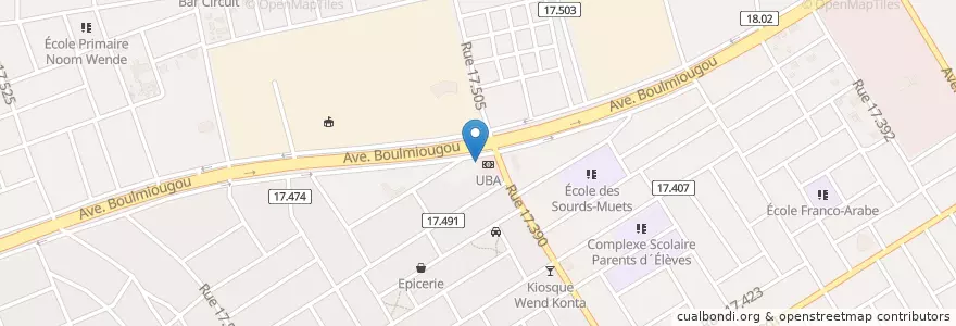 Mapa de ubicacion de Pharmacie wend la lafi en بوركينا فاسو, الأوسط, Kadiogo, واغادوغو.