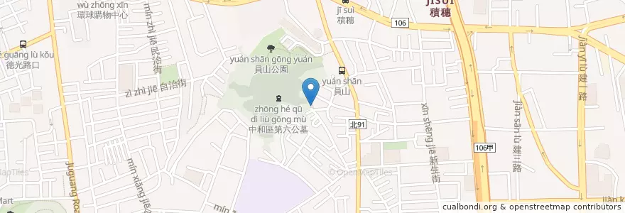 Mapa de ubicacion de 林續祖祠堂 en Taiwan, 新北市, 中和區.