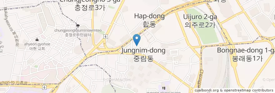 Mapa de ubicacion de 서대문성결교회 en Südkorea, Seoul, 중림동.