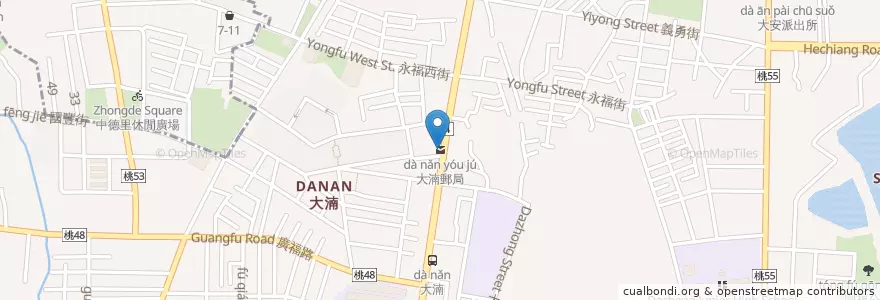 Mapa de ubicacion de 大湳郵局 en Taiwan, Taoyuan, 八德區.