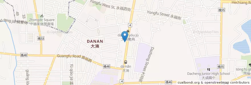 Mapa de ubicacion de 玉山商業銀行 en Taiwan, 桃園市, 八德區.