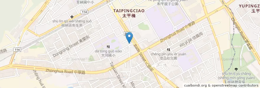Mapa de ubicacion de 隆平藥房 en 타이완, 신베이 시, 수린 구.
