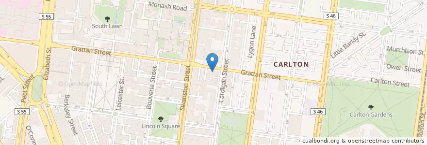 Mapa de ubicacion de Rakuzen en Austrália, Victoria, City Of Melbourne.