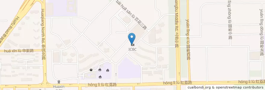 Mapa de ubicacion de ICBC en 中国, 広東省, 深セン市, 福田区.