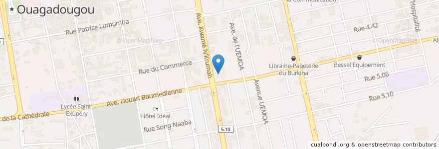 Mapa de ubicacion de Banque Commerciale du Burkina en Burkina Faso, Centre, Kadiogo, Ouagadougou.