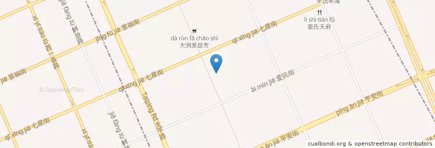 Mapa de ubicacion de 影子网络会所 en China, Heilongjiang, 牡丹江市, 东安区, 七星街道.