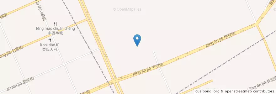 Mapa de ubicacion de 牡丹江市第二高级中学 en Çin, Heilongjiang, 牡丹江市, 东安区, 阳明街道.