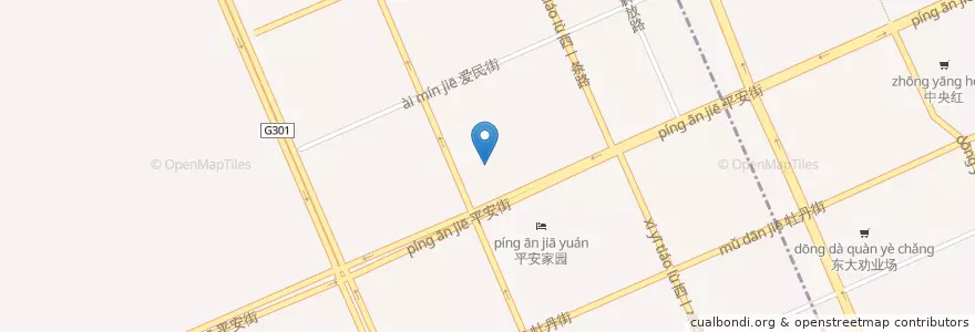 Mapa de ubicacion de 平安小学 en 中国, 黒竜江省, 牡丹江市, 西安区, 先锋街道.