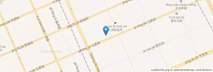 Mapa de ubicacion de 夏威夷国际大酒店 en China, Heilongjiang, Mudanjiang City, Dong'an District, Qixing Subdistrict.