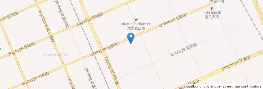 Mapa de ubicacion de 华夏国际电影城 en China, Heilongjiang, Mudanjiang City, Dong'an District, Qixing Subdistrict.