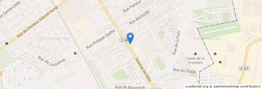 Mapa de ubicacion de Jacky en Perancis, Perancis Metropolitan, Grand Est, Haut-Rhin, Mulhouse, Saint-Louis.