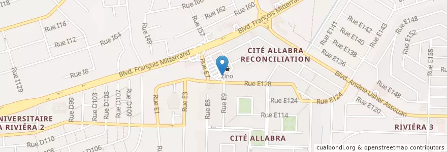 Mapa de ubicacion de Abidjan Café en Elfenbeinküste, Abidjan, Cocody.
