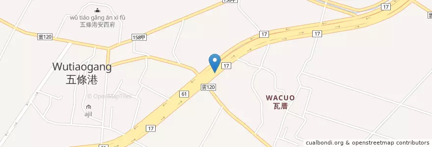 Mapa de ubicacion de 臺西鄉 en 臺灣, 臺灣省, 雲林縣, 臺西鄉.