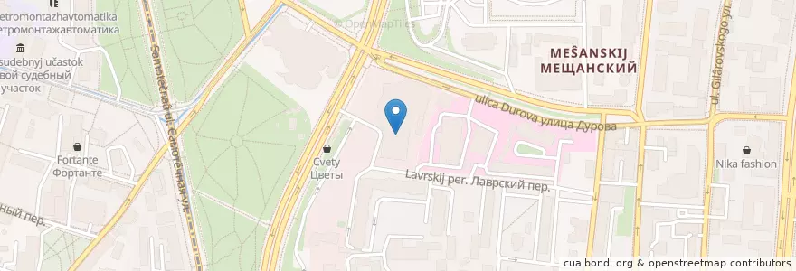 Mapa de ubicacion de Русская песня en Rússia, Distrito Federal Central, Москва, Центральный Административный Округ, Мещанский Район.