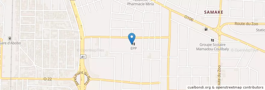Mapa de ubicacion de EPP en 코트디부아르, 아비장, Abobo.