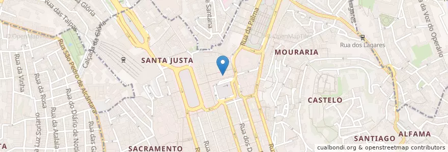 Mapa de ubicacion de Casa das Bifanas en Portekiz, Área Metropolitana De Lisboa, Lisboa, Grande Lisboa, Lizbon, Santa Maria Maior.
