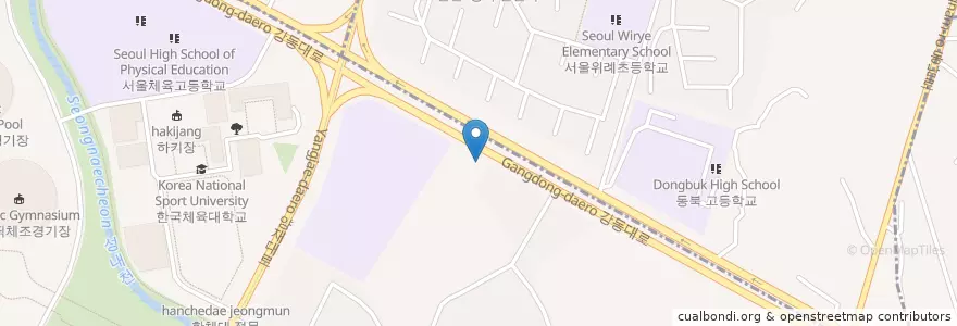 Mapa de ubicacion de 방이소방파출소 en Coreia Do Sul, Seul, 오륜동.