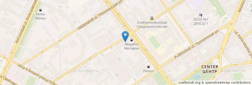 Mapa de ubicacion de Детский сад № 83 en Russland, Föderationskreis Zentralrussland, Oblast Woronesch, Городской Округ Воронеж.