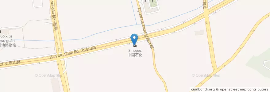 Mapa de ubicacion de 中国石化 en 中国, 浙江省, 杭州市, 西湖区.