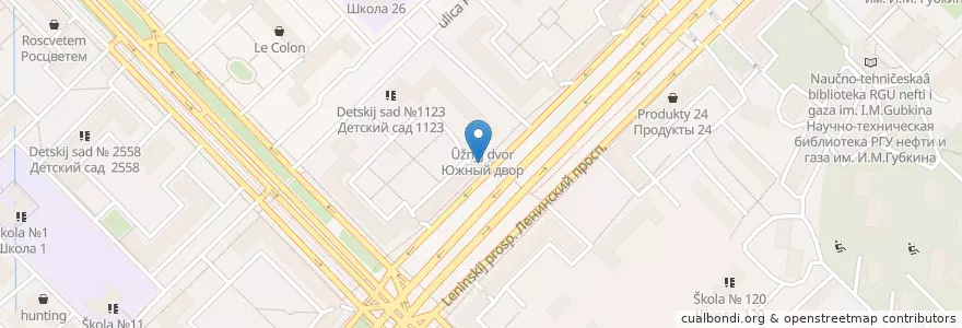 Mapa de ubicacion de True Burgers en Russie, District Fédéral Central, Moscou, Юго-Западный Административный Округ, Гагаринский Район.