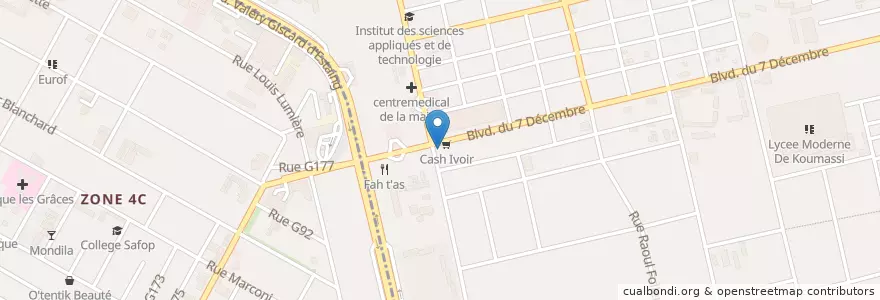 Mapa de ubicacion de Pharmacie de Koumassi en ساحل العاج, أبيدجان, Koumassi, Marcory.