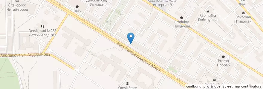 Mapa de ubicacion de Горячее питание en ロシア, シベリア連邦管区, オムスク州, オムスク地区, オムスク管区.