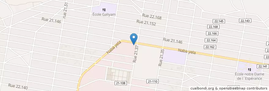 Mapa de ubicacion de OTAM en 부르키나파소, Centre, Kadiogo, 와가두구.