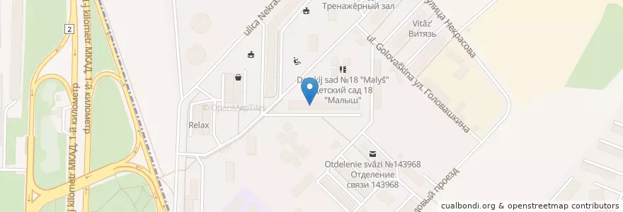 Mapa de ubicacion de Товары для ветеринарии en Rusia, Distrito Federal Central, Óblast De Moscú, Городской Округ Реутов.
