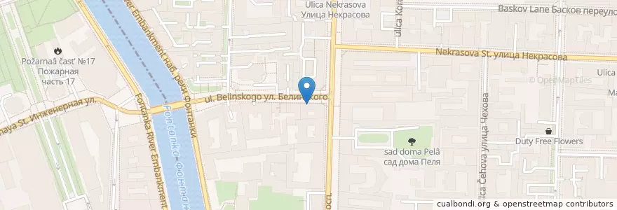 Mapa de ubicacion de Чешская пивница en Rusland, Северо-Западный Федеральный Округ, Oblast Leningrad, Sint-Petersburg, Центральный Район, Литейный Округ.