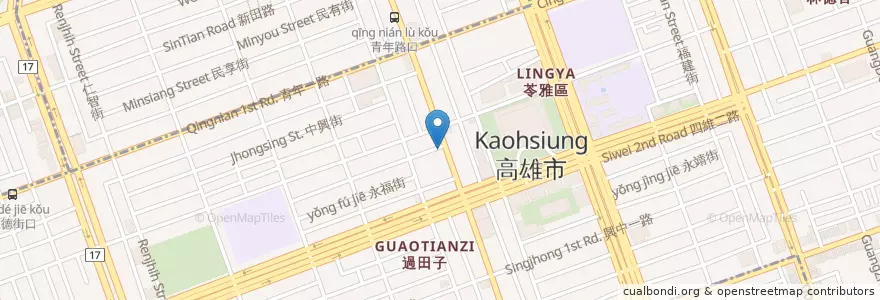 Mapa de ubicacion de 泰式招牌菜 en 台湾, 高雄市, 苓雅区.