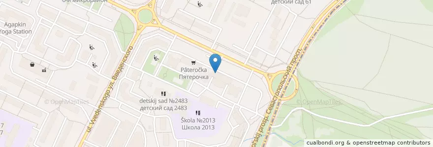 Mapa de ubicacion de Постскриптум en ロシア, 中央連邦管区, モスクワ, Юго-Западный Административный Округ, Район Коньково.
