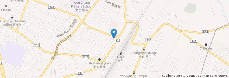 Mapa de ubicacion de 大甲派出所 en 臺灣, 臺中市, 大甲區.