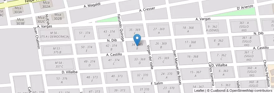 Mapa de ubicacion de 34 - 369 B en Argentinien, Salta, Capital, Municipio De Salta, Salta.