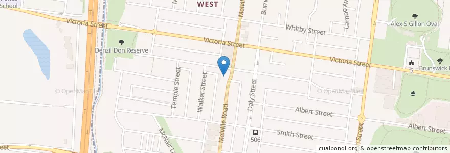 Mapa de ubicacion de 7-Eleven en Австралия, Виктория, City Of Moreland.