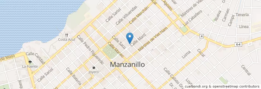 Mapa de ubicacion de Correos de Cuba Manzanillo en Küba, Granma, Manzanillo, Ciudad De Manzanillo.