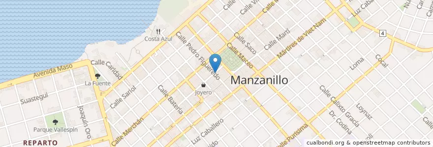 Mapa de ubicacion de Bomberos en Cuba, Granma, Manzanillo, Ciudad De Manzanillo.