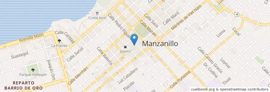 Mapa de ubicacion de La Coctelera en Cuba, Granma, Manzanillo, Ciudad De Manzanillo.