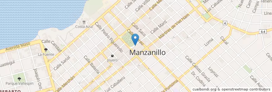 Mapa de ubicacion de El Néctar en キューバ, Granma, Manzanillo, Ciudad De Manzanillo.