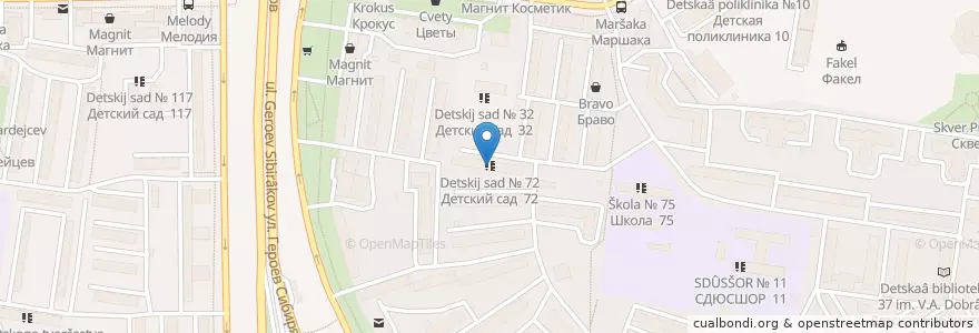 Mapa de ubicacion de Детский сад № 72 en Russland, Föderationskreis Zentralrussland, Oblast Woronesch, Городской Округ Воронеж.