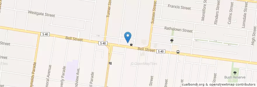Mapa de ubicacion de Bell Street Family Medical Centre en Avustralya, Victoria, City Of Moreland.