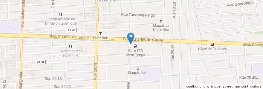 Mapa de ubicacion de Maquis ConcertoInn en Burkina Faso, Centre, Kadiogo, Uagadugú.