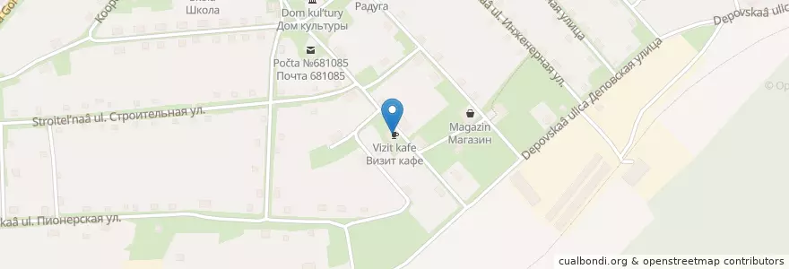 Mapa de ubicacion de Визит кафе en Rusia, Distrito Federal Del Lejano Oriente, Krai De Jabárovsk, Комсомольский Район, Селихинское Сельское Поселение.