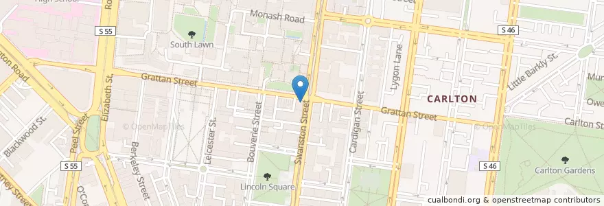 Mapa de ubicacion de KFC en 오스트레일리아, Victoria, City Of Melbourne.